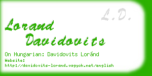lorand davidovits business card